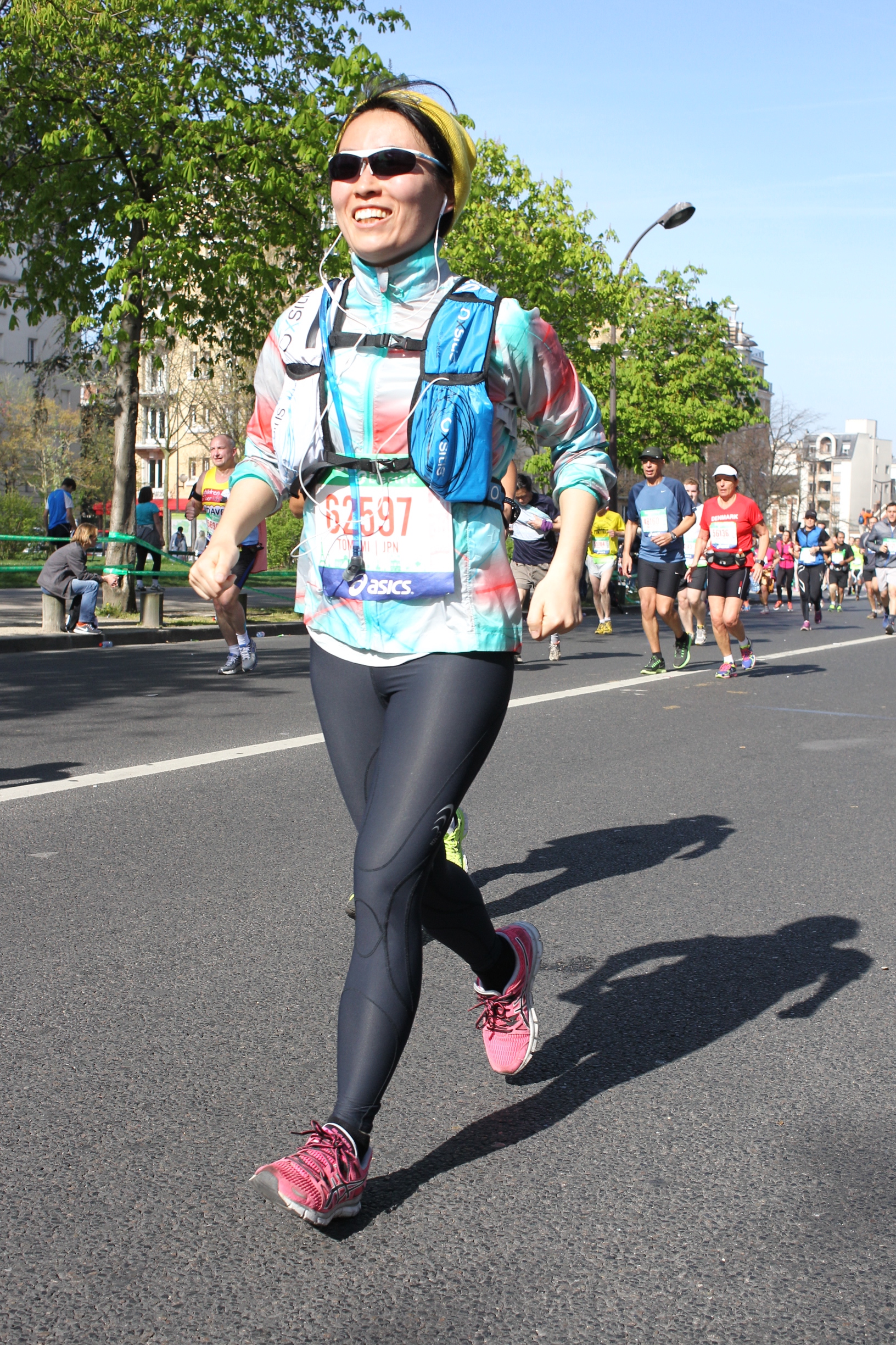 All smiles... very early in the race.